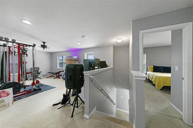 2806 Polson Dr, Kissimmee, FL 34758 - office with carpet flooring, baseboards, a textured ceiling, and recessed lighting