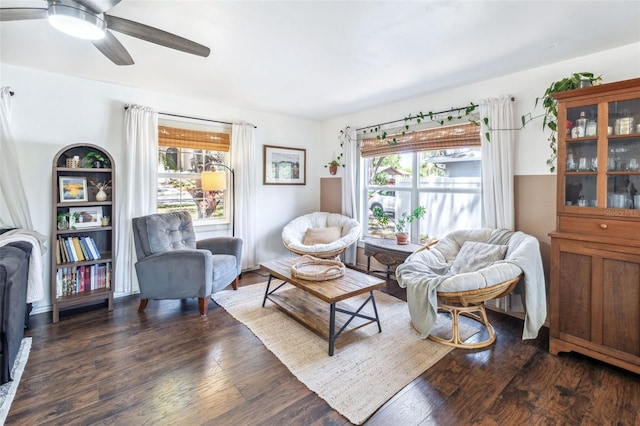 8619 Veridian Dr, Orlando, FL 32810 - sitting room featuring ceiling fan, a wealth of natural light, and wood finished floors