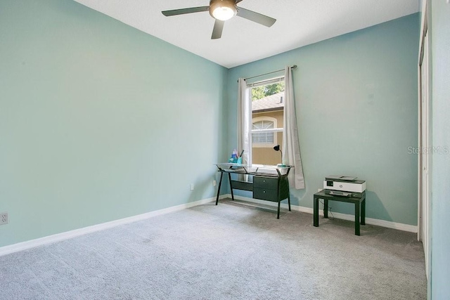 4219 Lillian Hall Ln, Orlando, FL 32812 - interior space with carpet floors, ceiling fan, and baseboards