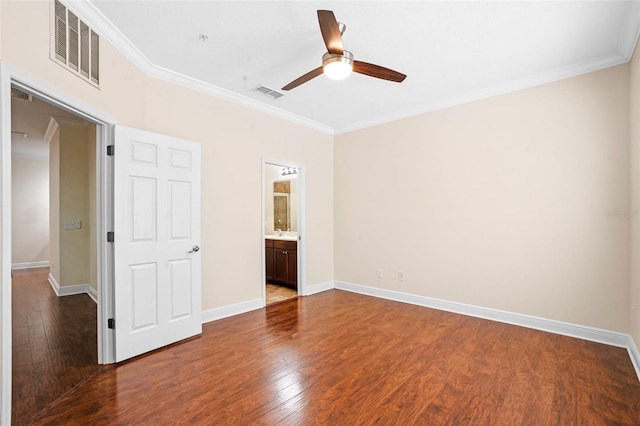 8031 Enchantment Dr Unit Ge, Windermere, FL 34786 - unfurnished bedroom with crown molding, visible vents, baseboards, and dark wood-style floors
