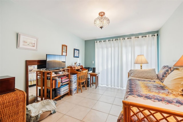 bedroom featuring tile patterned floors