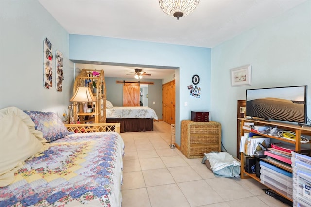 view of tiled bedroom