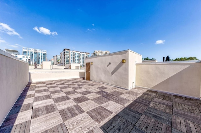 view of patio / terrace with a view of city