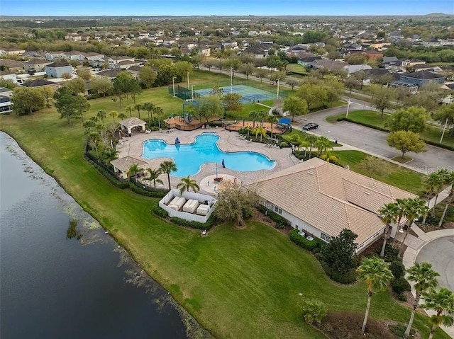 11818 Gilmerton Dr, Riverview, FL 33579 - drone / aerial view featuring a water view and a residential view