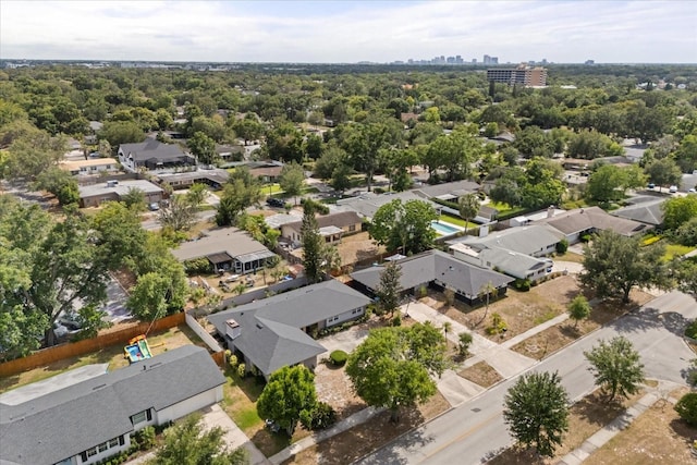 aerial view with a residential view