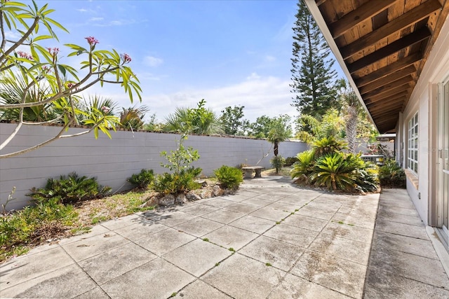 view of patio featuring a fenced backyard