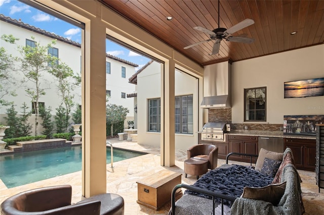 9730 Lounsberry Cir, Golden Oak, FL 32836 - sunroom featuring healthy amount of natural light and a pool