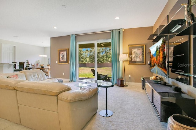 18108 Bellezza Dr, Orlando, FL 32820 - living room featuring baseboards, carpet flooring, and recessed lighting