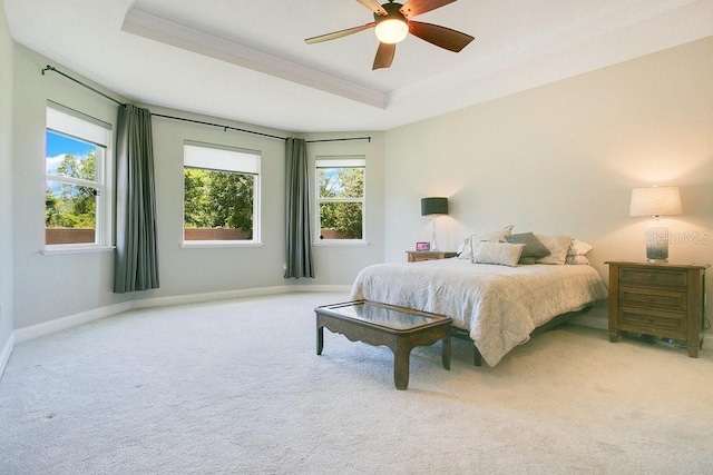 18108 Bellezza Dr, Orlando, FL 32820 - bedroom with baseboards, ornamental molding, a raised ceiling, and carpet flooring
