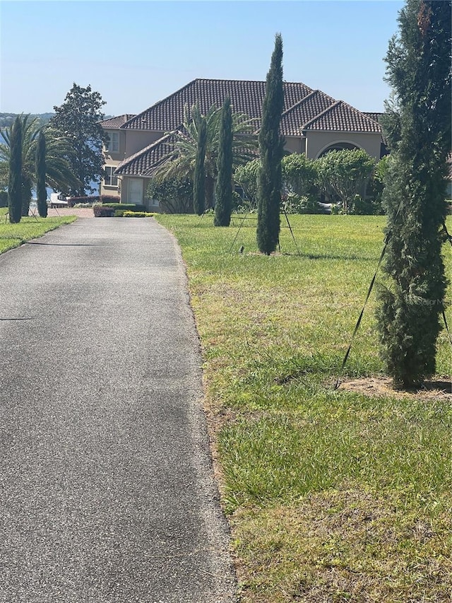 view of street with aphalt driveway