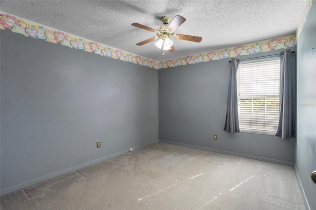 3137 Timucua Cir, Orlando, FL 32837 - empty room with a ceiling fan, a textured ceiling, and carpet flooring