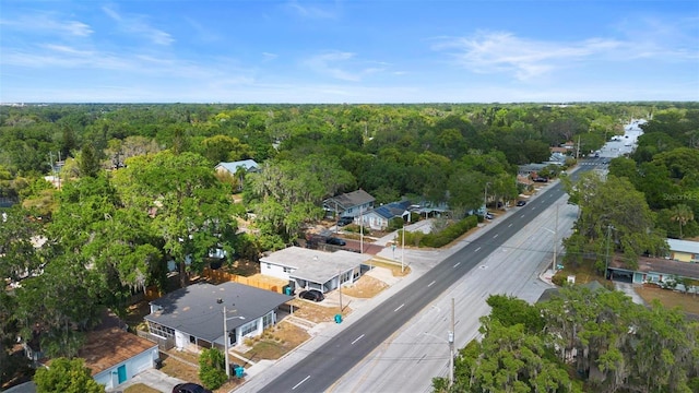 drone / aerial view with a forest view