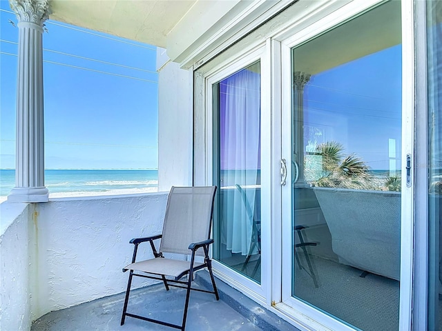 balcony with a water view