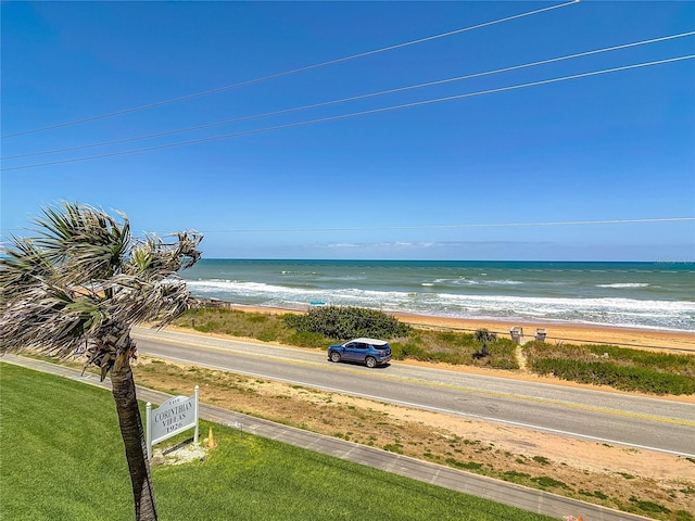 view of water feature featuring a view of the beach