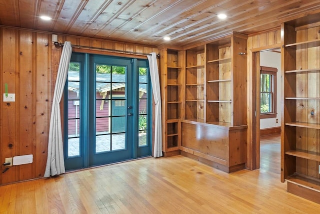 806 E Amelia St, Orlando, FL 32803 - doorway featuring wooden walls, wood finished floors, and recessed lighting