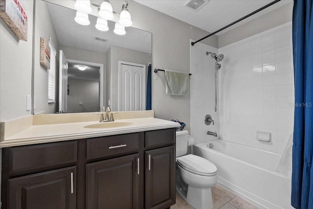9009 Savannah Julip Ln, Orlando, FL 32832 - full bath featuring toilet, shower / bathtub combination with curtain, tile patterned flooring, and vanity