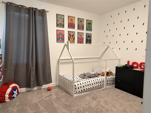 bedroom with carpet