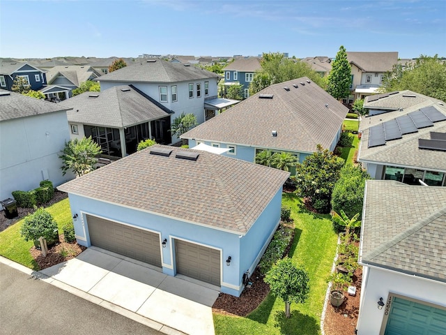 bird's eye view with a residential view