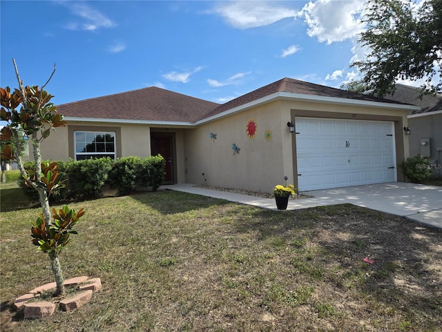 119 Stewart Lake Loop, Groveland, FL 34736 - single story home featuring stucco siding, an attached garage, a front lawn, and driveway