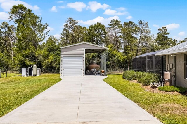 garage featuring driveway