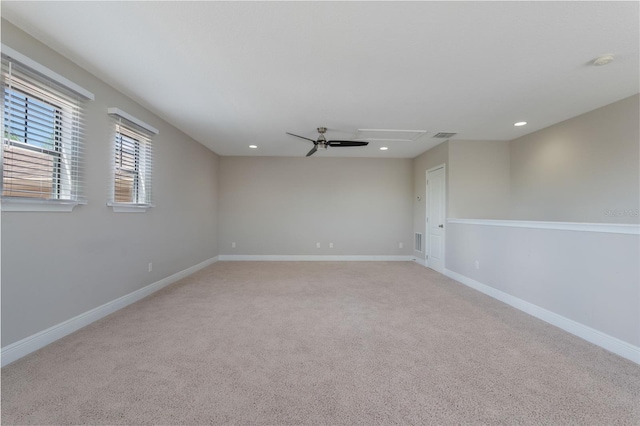 15443 Sugarcup Ct, Orlando, FL 32828 - empty room featuring ceiling fan, light carpet, baseboards, and recessed lighting