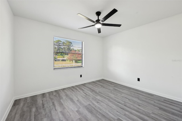 4510 Bonanza St, Cocoa, FL 32927 - empty room with baseboards, ceiling fan, and wood finished floors