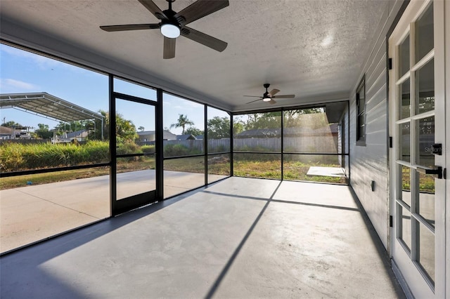 4510 Bonanza St, Cocoa, FL 32927 - unfurnished sunroom with ceiling fan and plenty of natural light