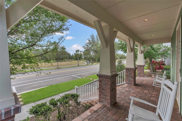 view of patio / terrace with a porch