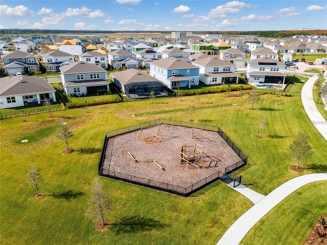 aerial view featuring a residential view