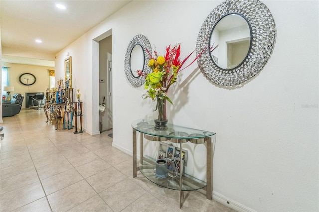 2815 Shelburne Way, Saint Cloud, FL 34772 - hall with tile patterned floors, baseboards, and recessed lighting