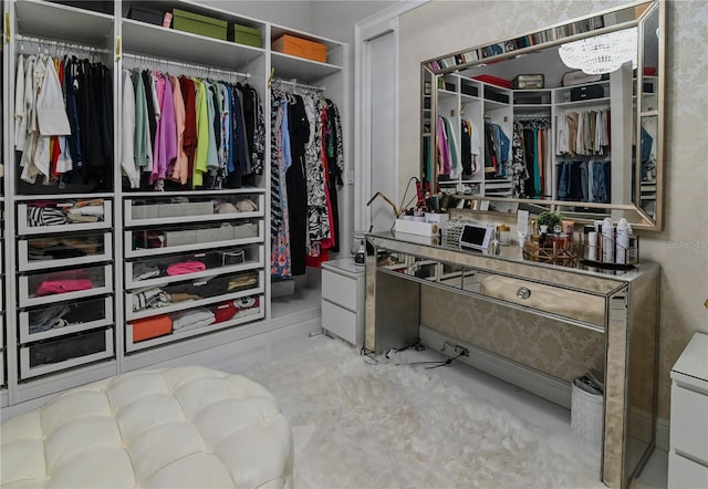 view of walk in closet