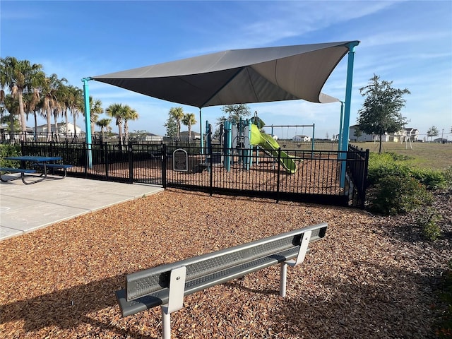 communal playground with fence
