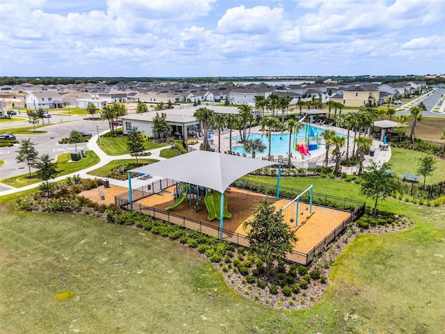 birds eye view of property featuring a residential view
