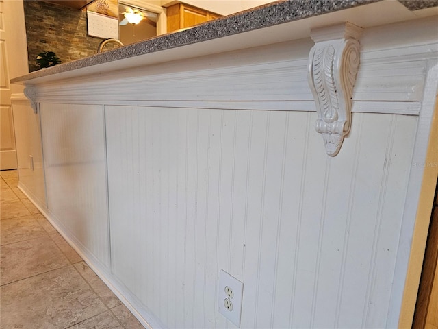 room details featuring wood walls