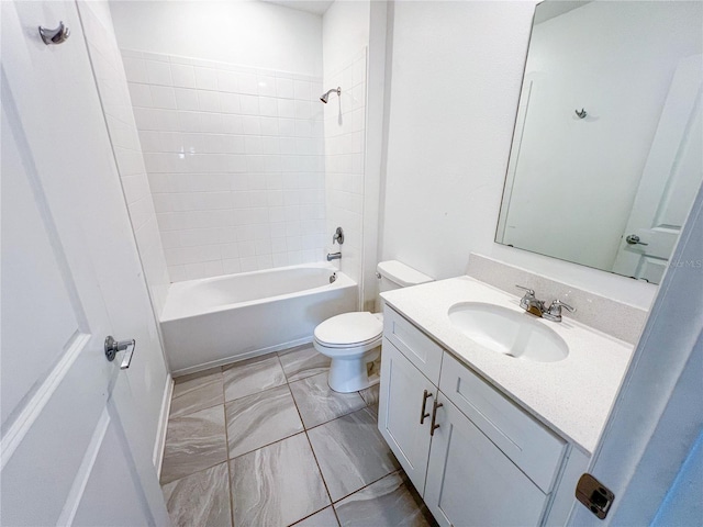 547 Jett Ln, Davenport, FL 33837 - full bathroom with vanity, bathtub / shower combination, and marble look tile flooring