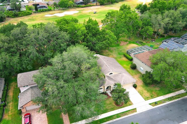 aerial view with a residential view and golf course view