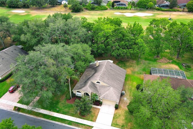 birds eye view of property featuring golf course view