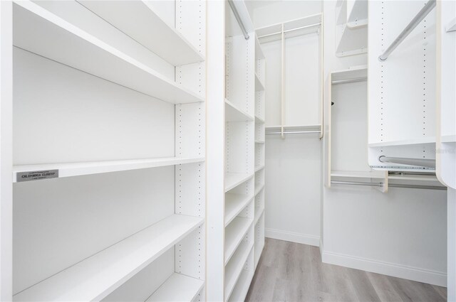 spacious closet with light wood-style flooring