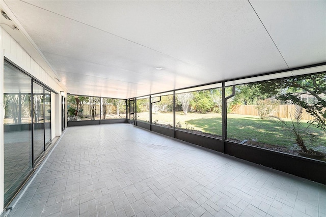view of unfurnished sunroom