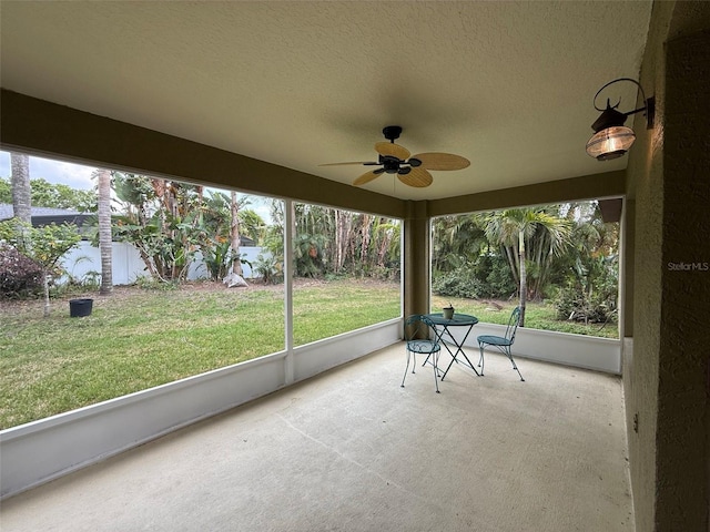 4920 E Lake Cove Blvd, Saint Cloud, FL 34771 - unfurnished sunroom with ceiling fan and plenty of natural light