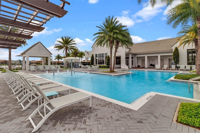 8848 Bismarck Palm Dr, Winter Garden, FL 34787 - pool with a pergola, a gazebo, and a patio area