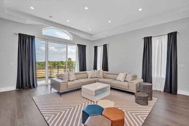 7905 Jacks Club Dr, Kissimmee, FL 34747 - living room with wood finished floors, recessed lighting, and baseboards