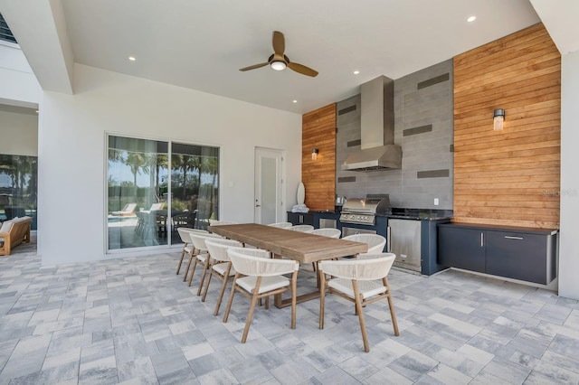 7905 Jacks Club Dr, Kissimmee, FL 34747 - dining room featuring ceiling fan and recessed lighting