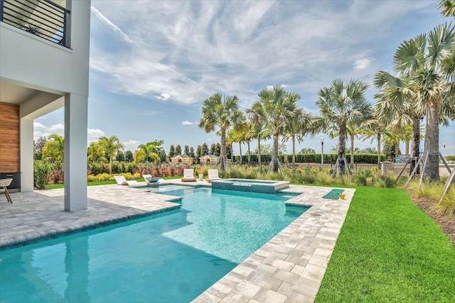 7905 Jacks Club Dr, Kissimmee, FL 34747 - view of pool with a patio and a pool with connected hot tub
