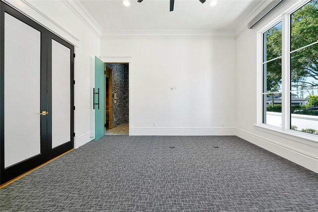 5525 Isleworth Country Club Dr, Windermere, FL 34786 - unfurnished room featuring carpet flooring, crown molding, a ceiling fan, and recessed lighting