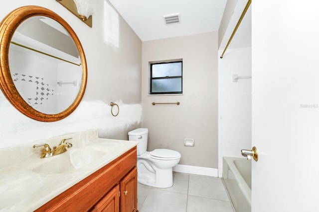 3379 Monika Cir, Orlando, FL 32812 - full bath with visible vents, vanity, toilet, shower / bathing tub combination, and tile patterned floors