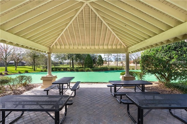 view of patio / terrace with a gazebo