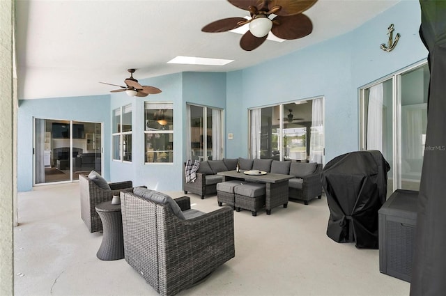 633 Lakehaven Cir, Orlando, FL 32828 - view of patio with a ceiling fan and an outdoor living space