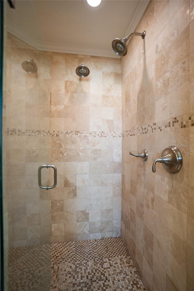 2232 Lake Vilma Dr, Orlando, FL 32835 - full bathroom featuring ornamental molding and a shower stall