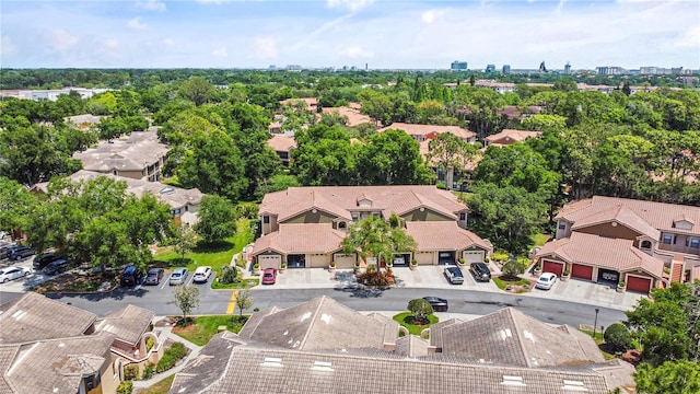 aerial view with a residential view